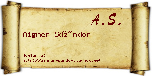 Aigner Sándor névjegykártya