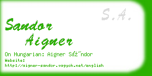 sandor aigner business card